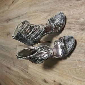 Heels, size 11, snake print